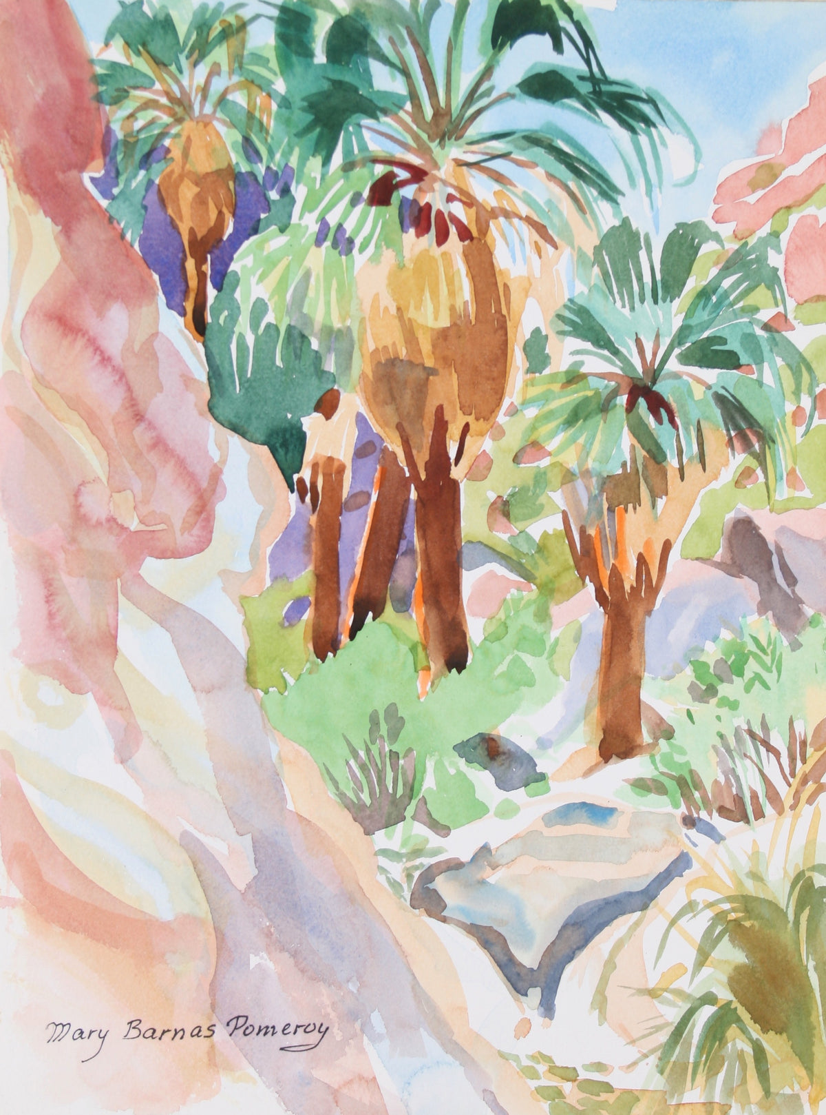 &lt;i&gt; Looking Up Palm Canyon &lt;/i&gt; &lt;br&gt; April 1982 Watercolor&lt;br&gt;&lt;br&gt;#72022