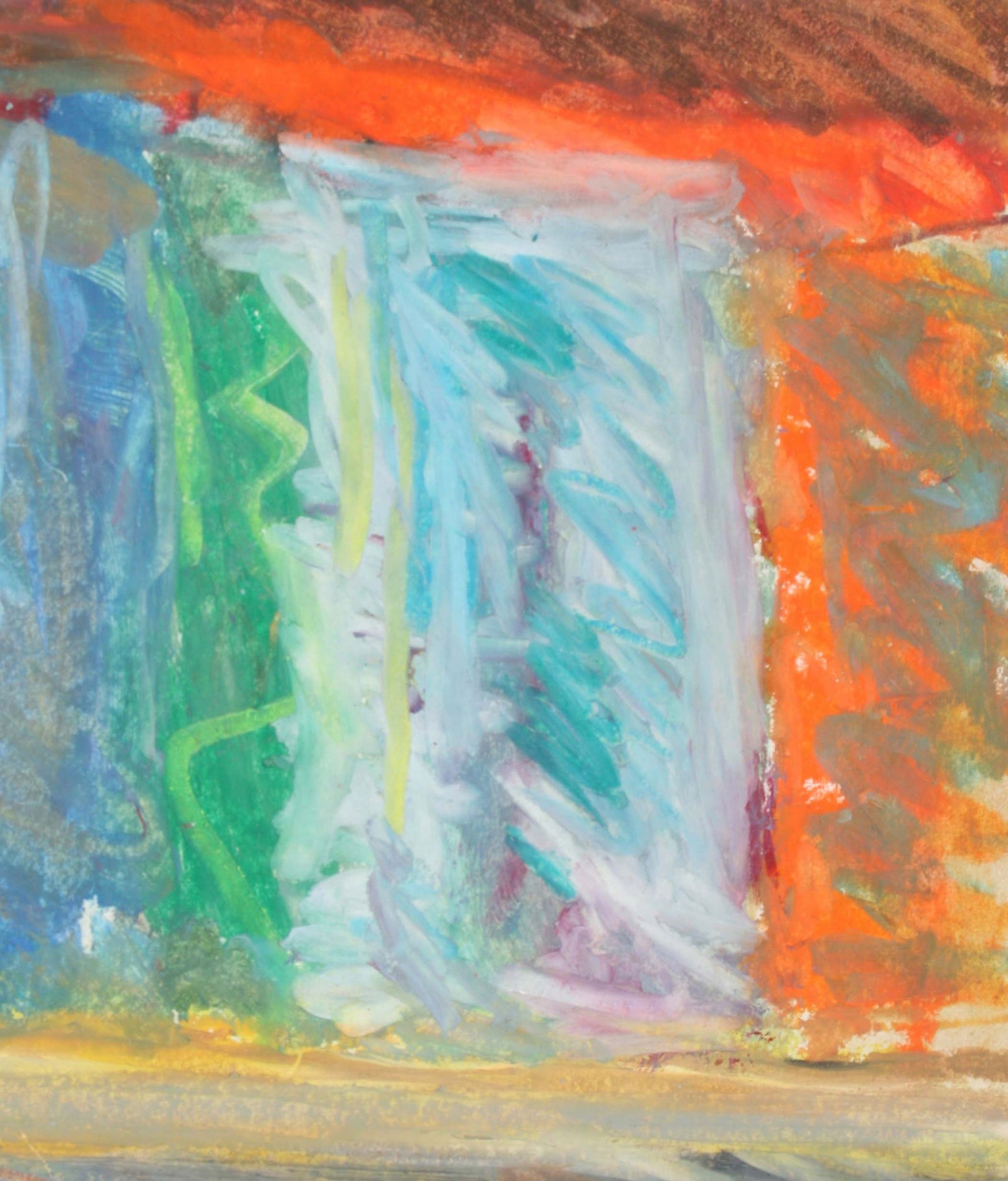 Colorful Abstract<br>Mid-Late 20th Century Oil Pastel<br><br>#72097