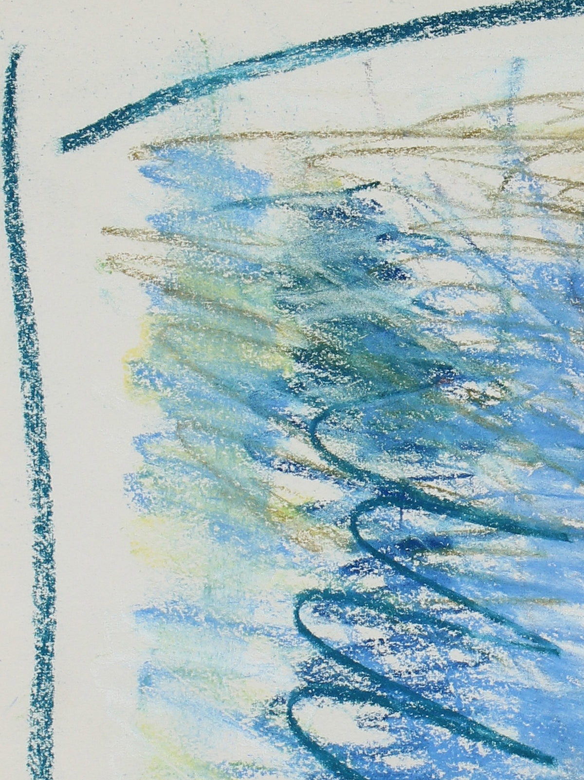 Abstracted Box in Green & Blue <br>1962 Pastel <br><br>#8155