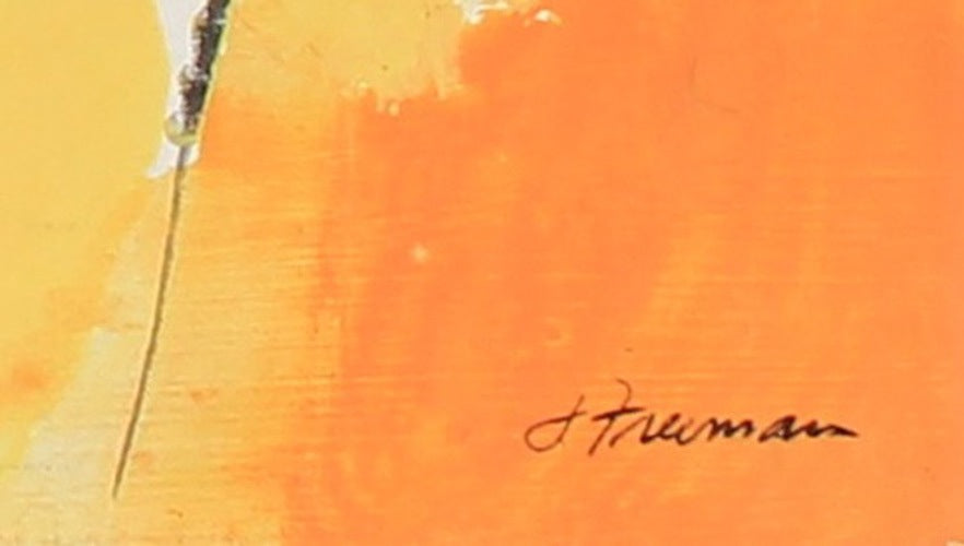 Bright Abstract Expressionist Painting<br>1960s Acrylic & Ink<br><br>#81856