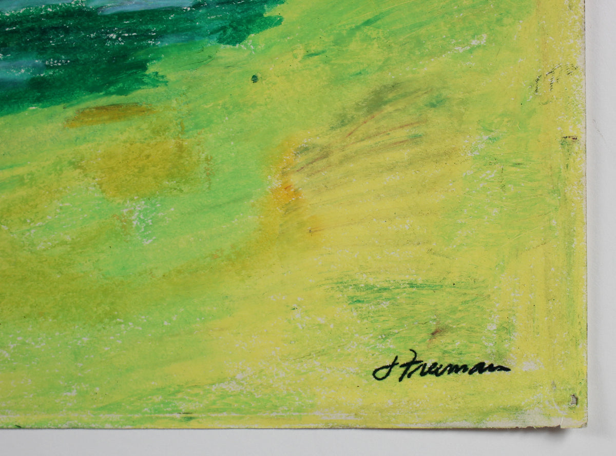 Vivid Abstracted Landscape<br>20th Century Oil Pastel<br><br>#81866