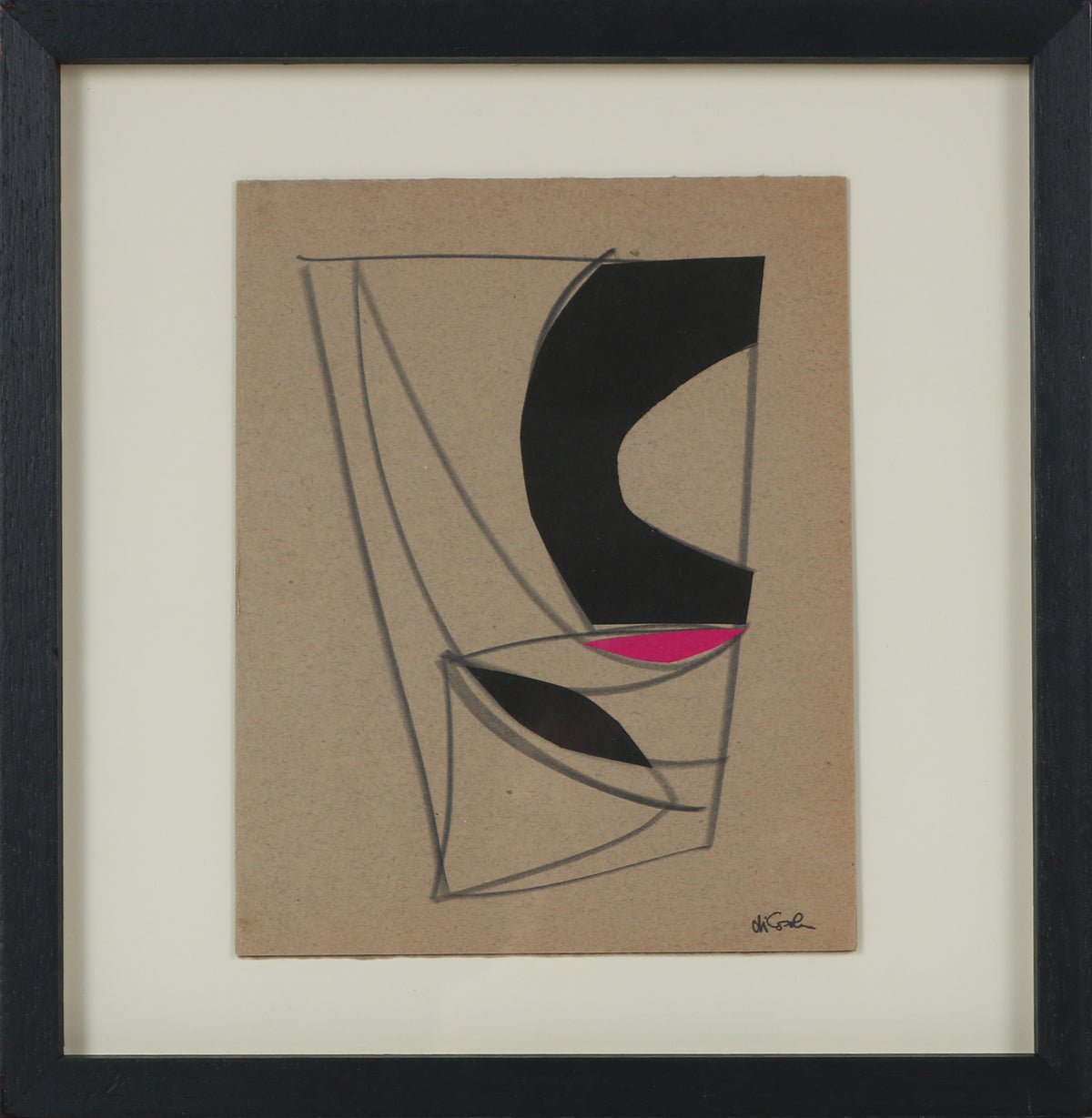 Geometric Abstracted Forms &lt;br&gt;20th Century Collage &amp; Graphite &lt;br&gt;&lt;br&gt;#83297