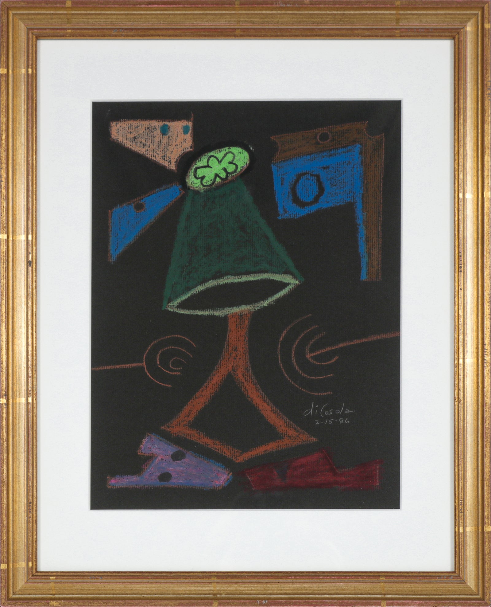 Colorful Pastel Abstract <br>1986 Drawing <br><br>#83904