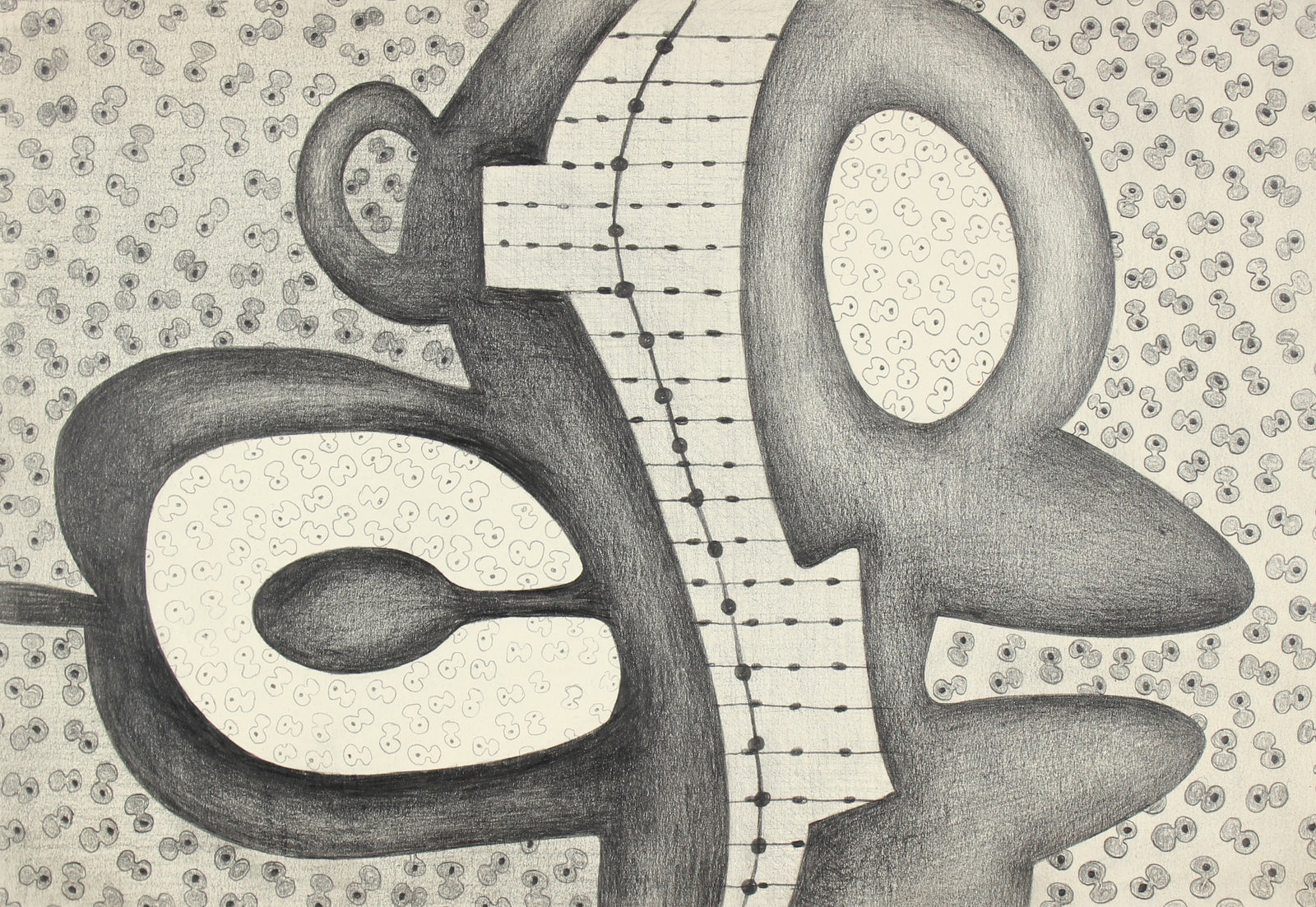 Geometric Patterned Abstract <br>1970s Graphite <br><br>#86285