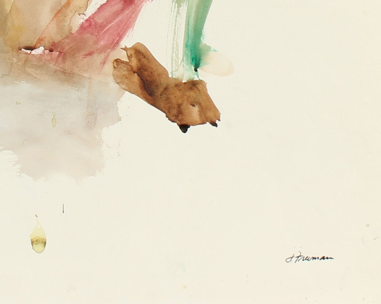 Abstract Seated Figure <br>1960 Watercolor <br><br>#86673