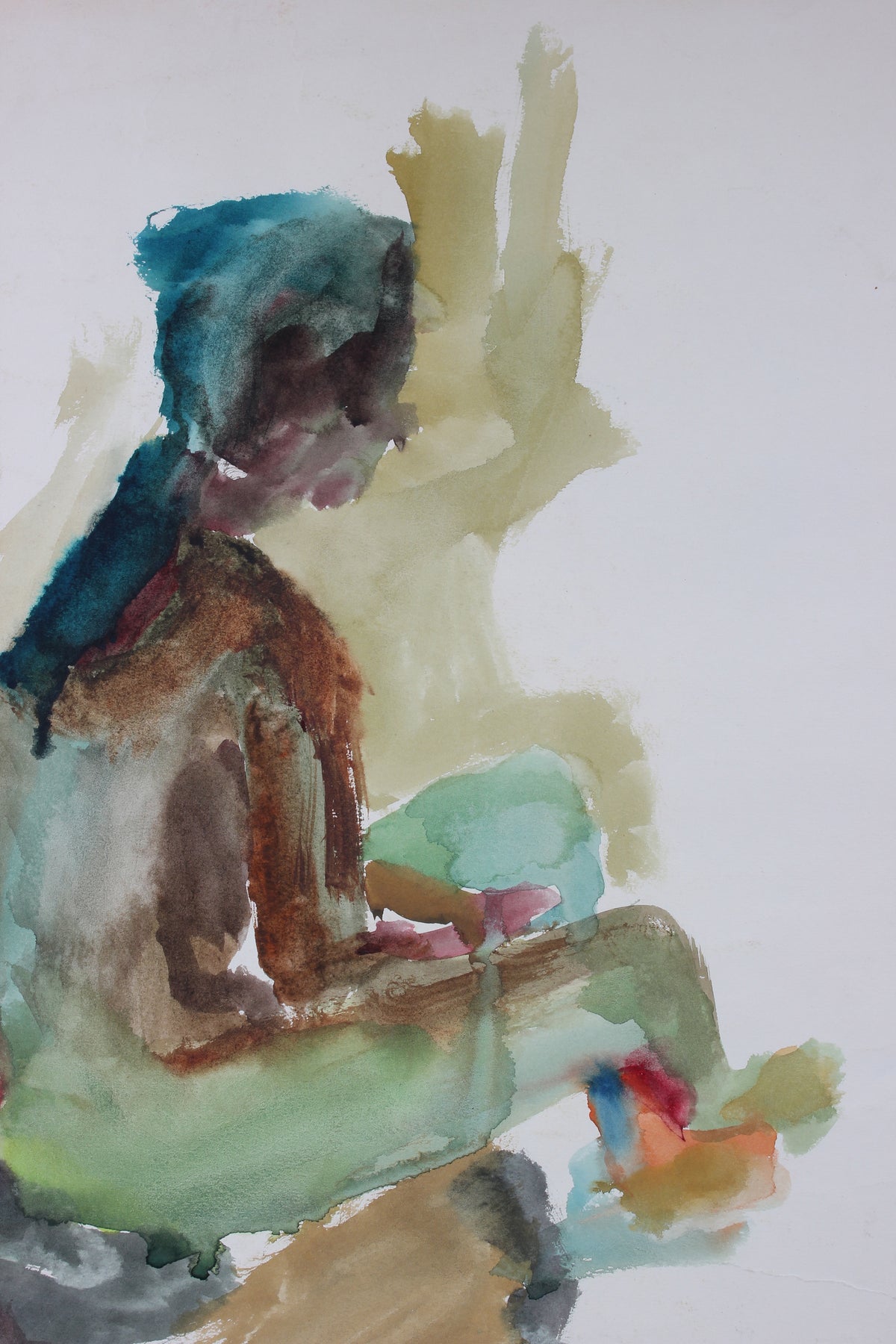 Abstract Seated Figure &lt;br&gt;1962 Watercolor &lt;br&gt;&lt;br&gt;#86676
