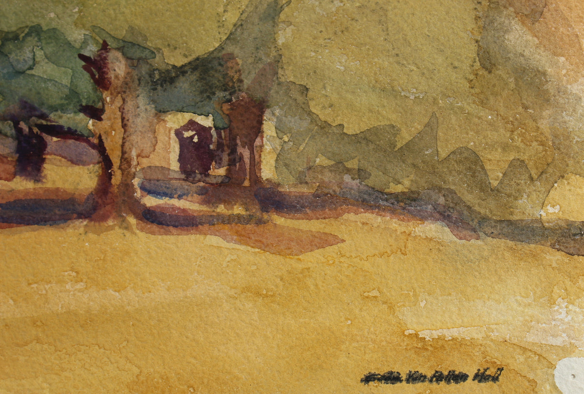 Bay Area Rural Landscape<br>Mid Century Watercolor<br><br>#88051