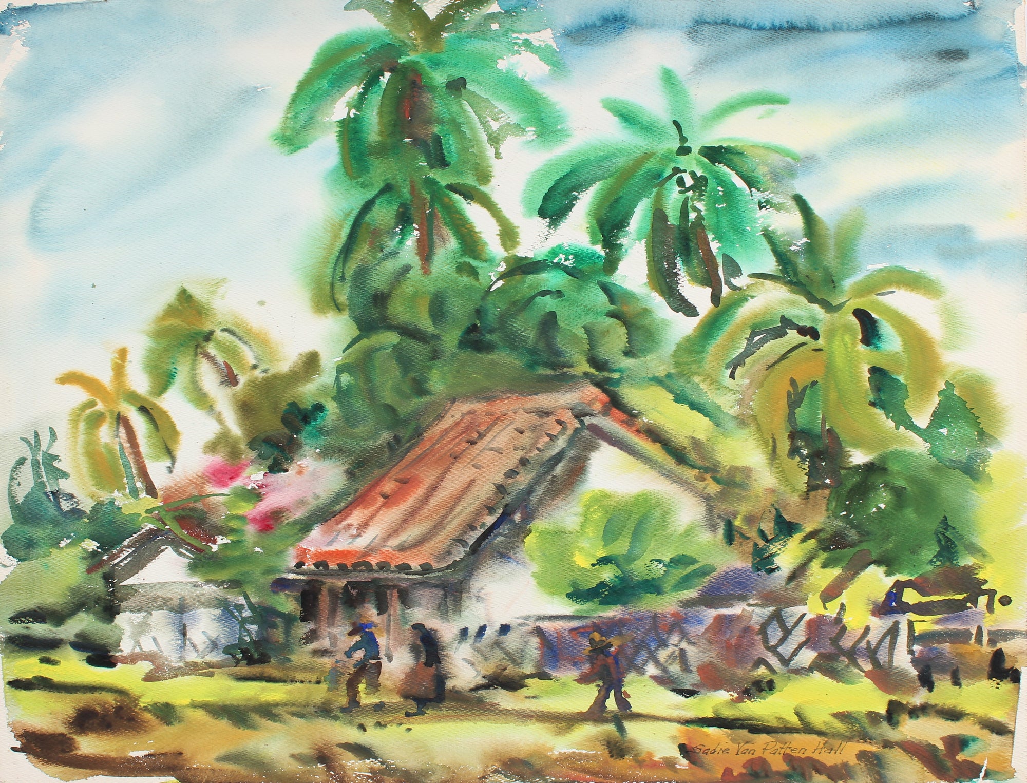Working the Land<br>Mid Century Watercolor<br><br>#88070