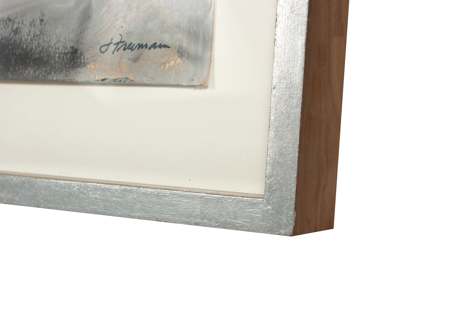 Abstracted Figures Sitting on Grass <br>Mid Century Acrylic <br><br>#88938