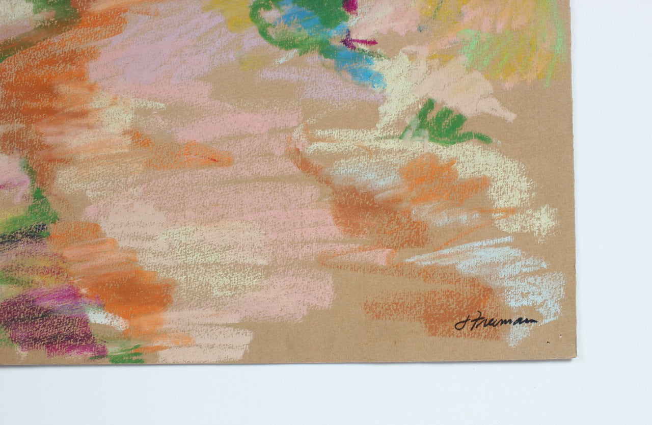 Abstracted Waterside View <br>20th Century Pastel <br><br>#88977