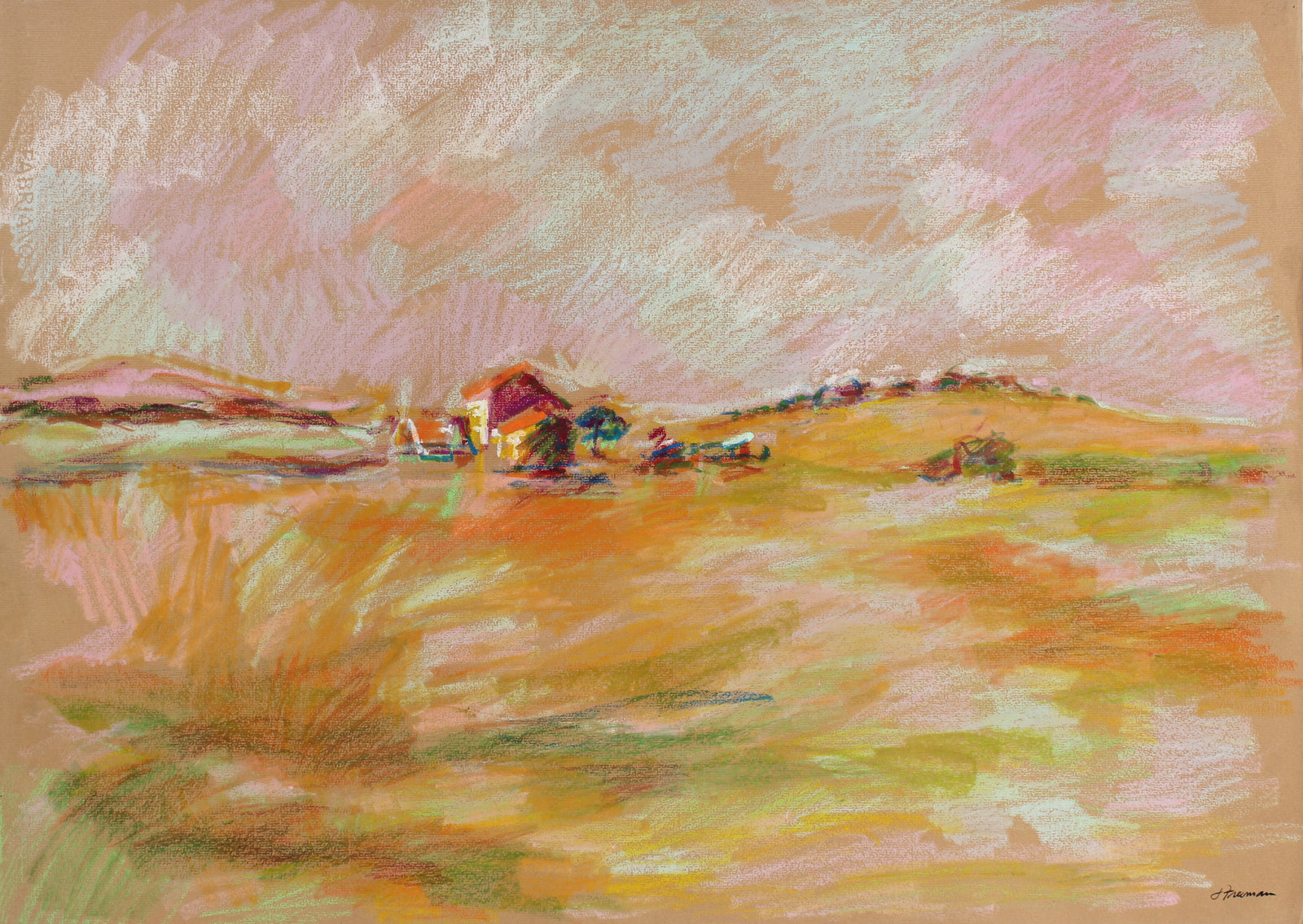 Dreamy California Landscape <br>1983 Pastel <br><br>#88981