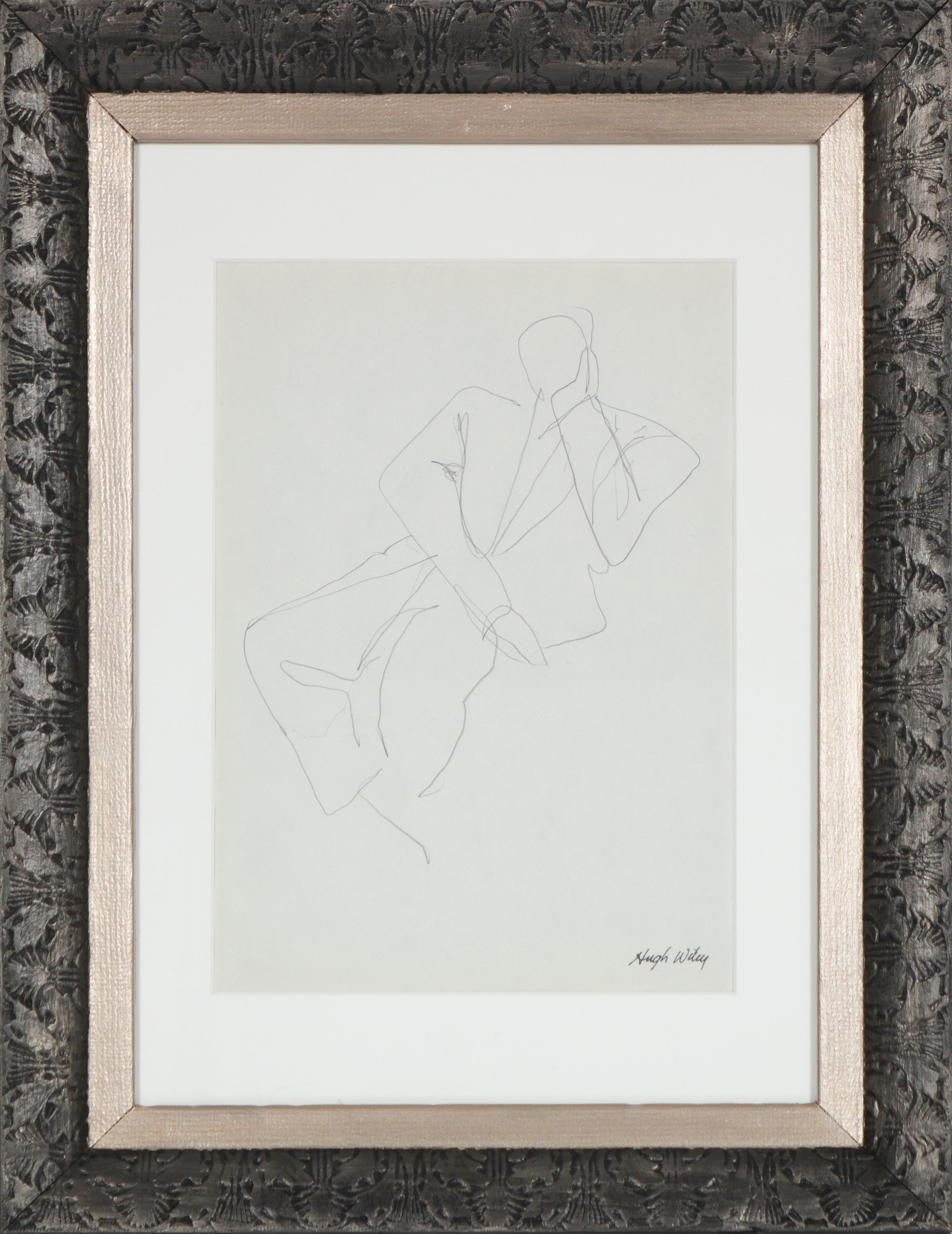 Abstracted Seated Gentleman <br>1957 Graphite <br><br>#89381