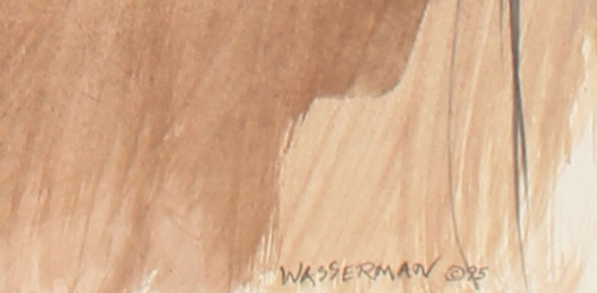 Cubist Figure & Reflection<br>Mid-Late 20th Century Gouache & Graphite<br><br>#89553