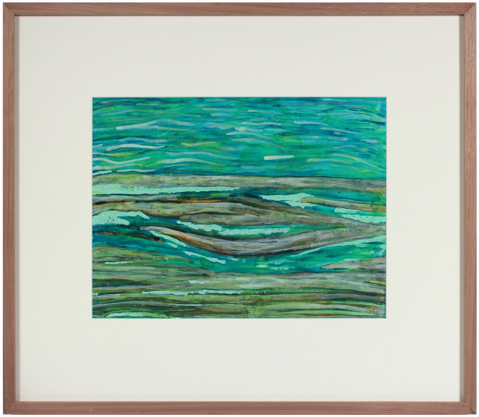 <i>Mendocino Lake II</i> <br>2016 Watercolor, Gouache & Oil <br><br>#89646