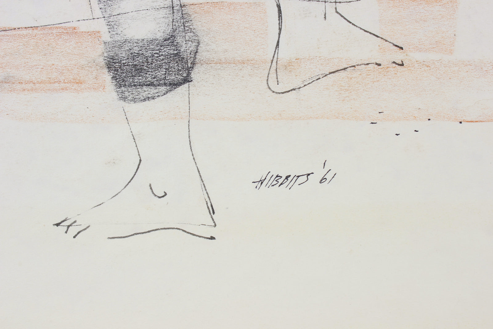 Comfortable & Casual<br>1961, Charcoal, Ink, & Pastel<br><br>#90746