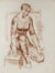Sepia Seated Woman<br>Early-Mid Century Pastel<br><br>#90753