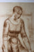 Sepia Seated Woman<br>Early-Mid Century Pastel<br><br>#90753