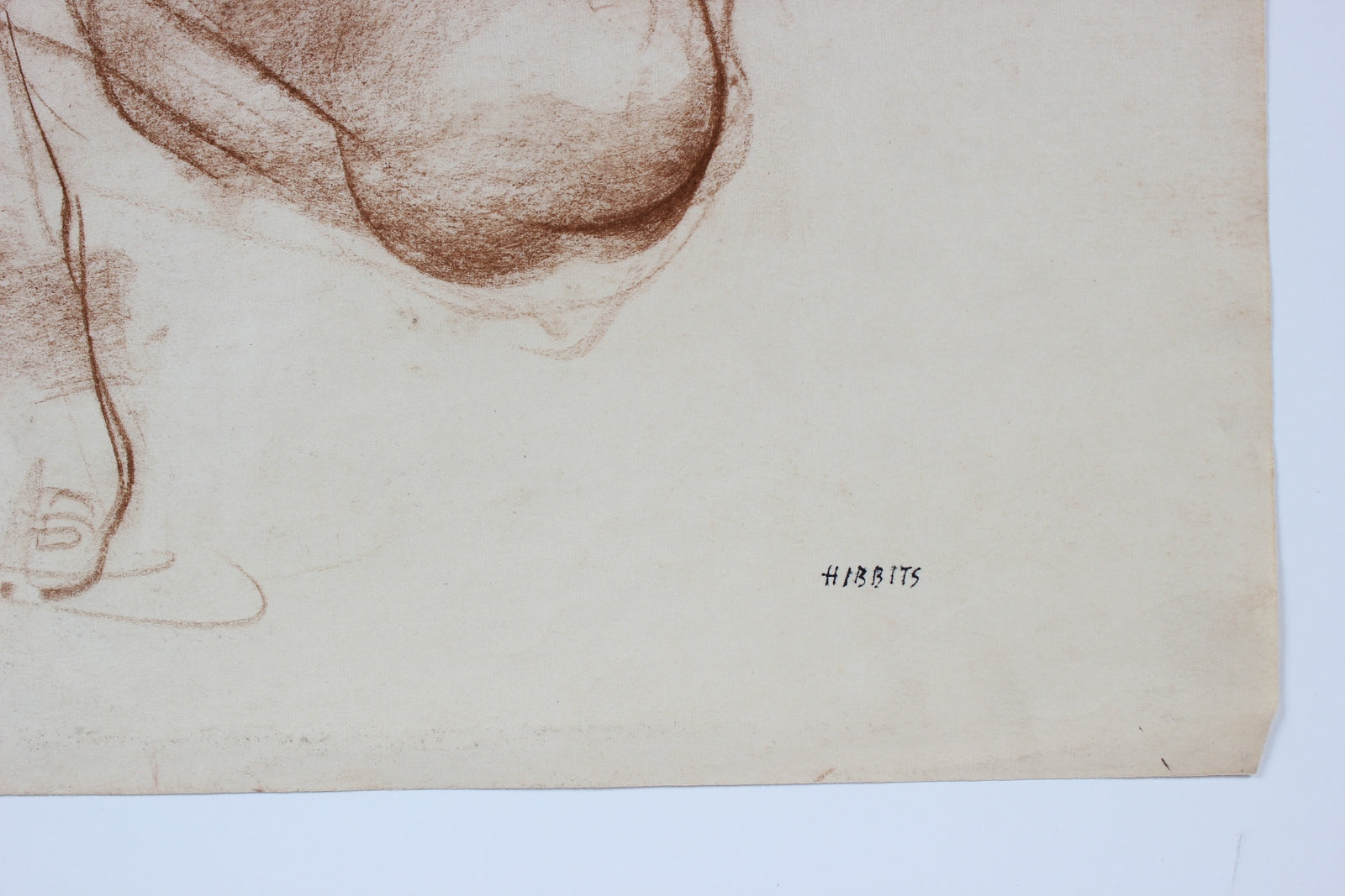 Sepia Seated Woman<br>Early-Mid Century Pastel<br><br>#90753