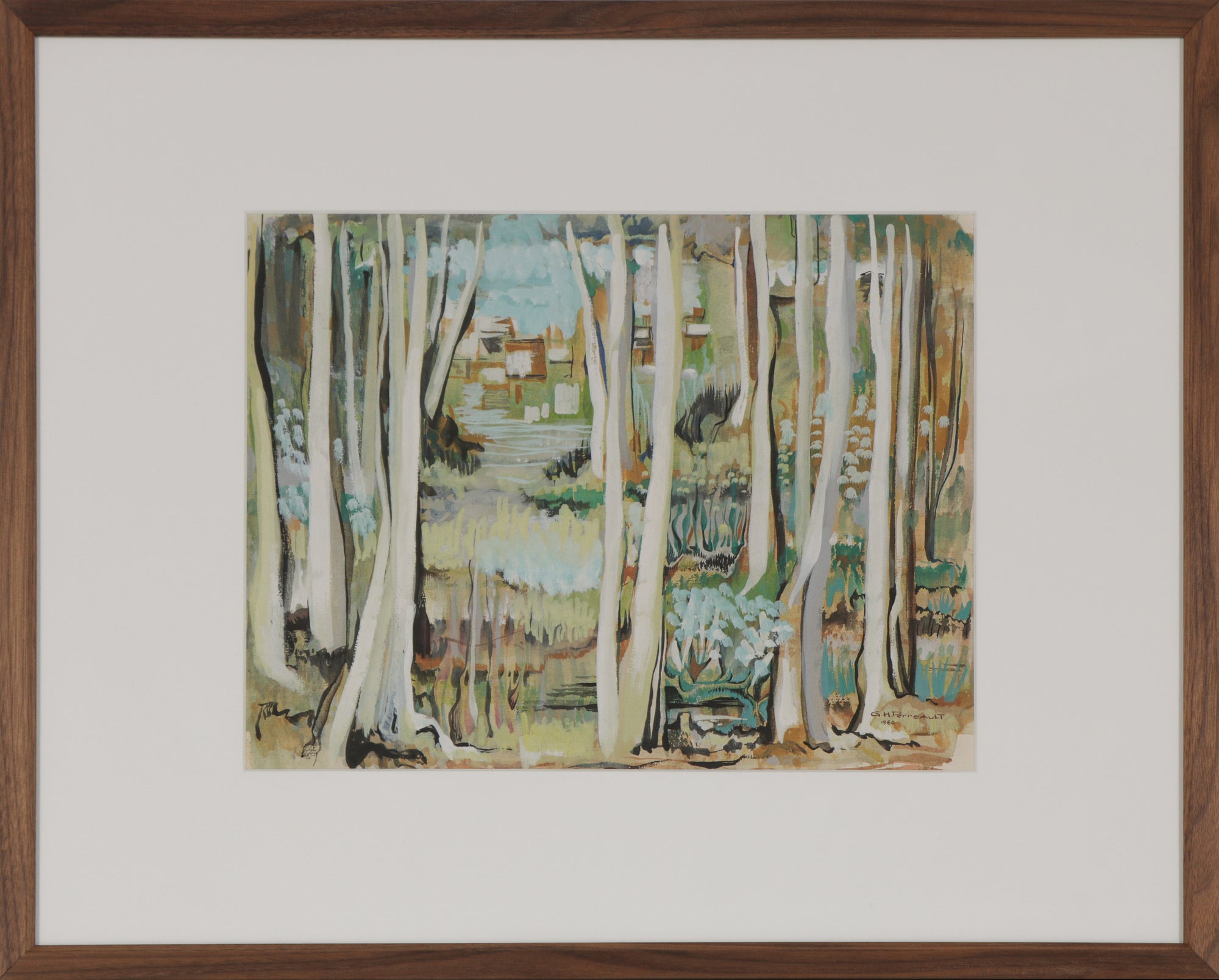 Forest Through the Trees <br>1960 Gouache <br><br>#9106