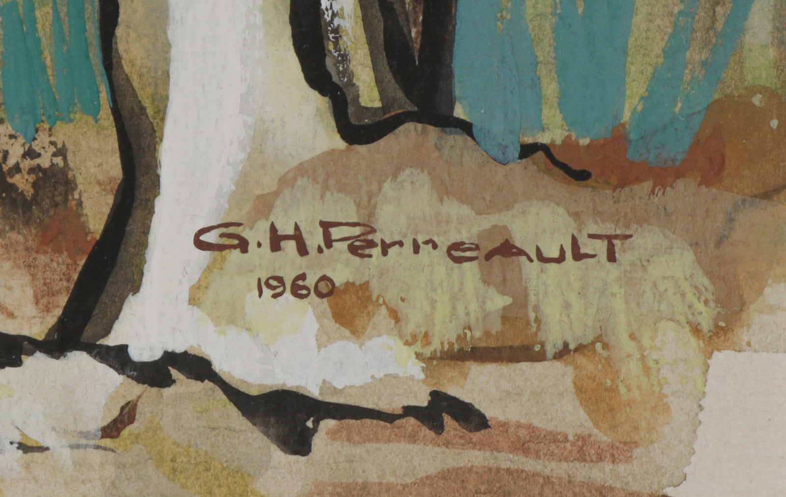 Forest Through the Trees <br>1960 Gouache <br><br>#9106