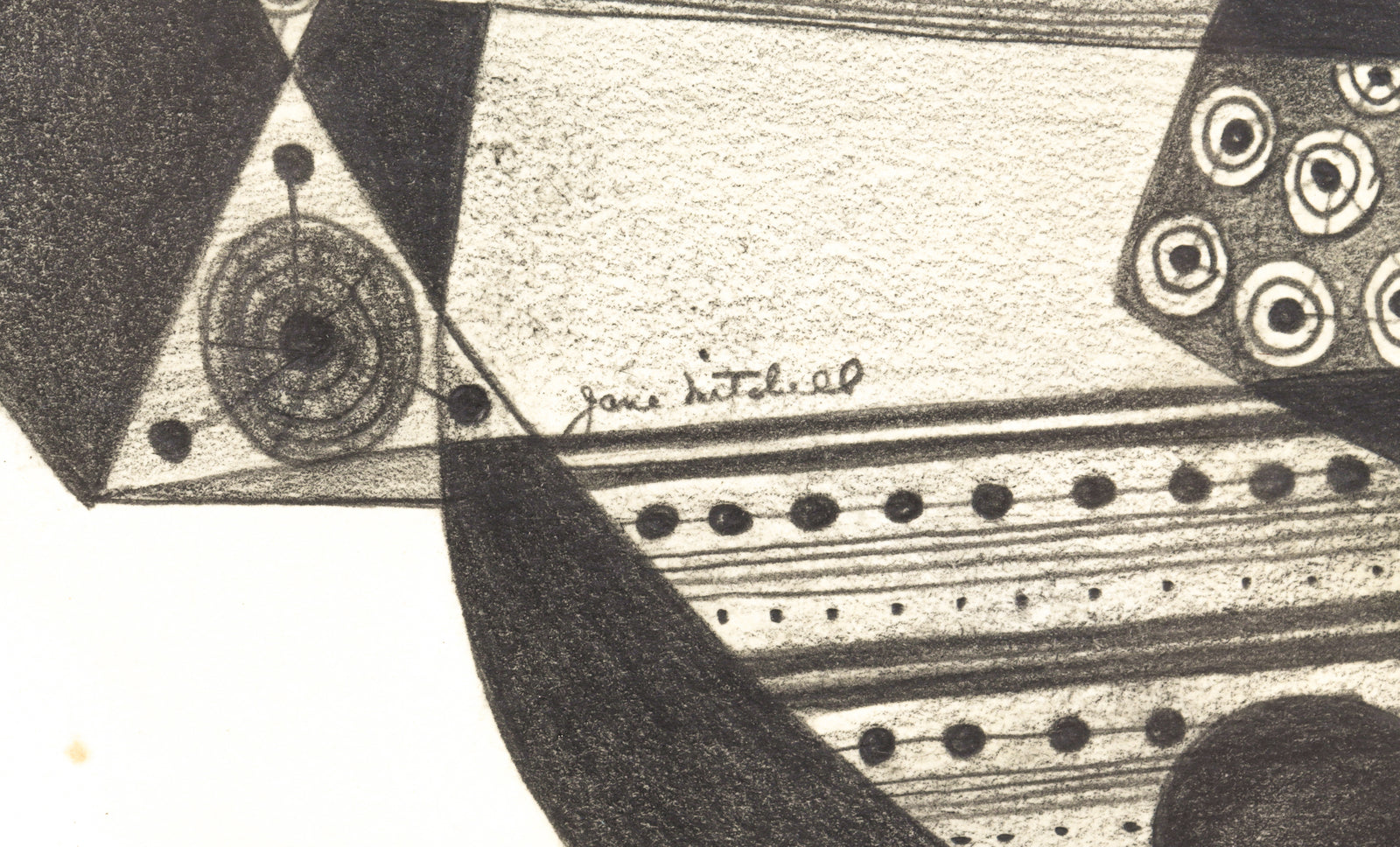 Monochrome Geometric Abstract <br>1970s Graphite <br><br>#91523