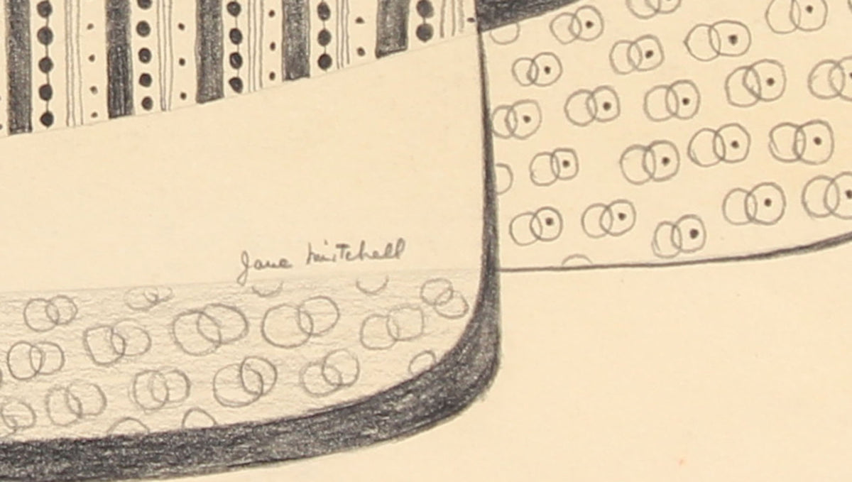 Curvilinear Patterned Abstract <br>Circa 1970s Graphite <br><br>#91524