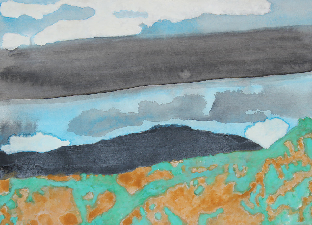 <i>Ominous Cloud Over New Mexico</i> <br>2016 Watercolor & Gouache <br><br>#92141