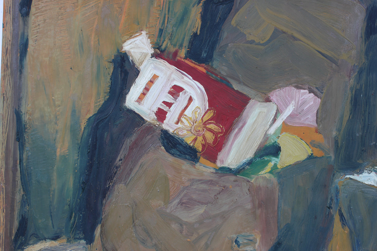 Muted Still Life in Oil Paint<br>Mid-Late 20th Century<br><br>#92534