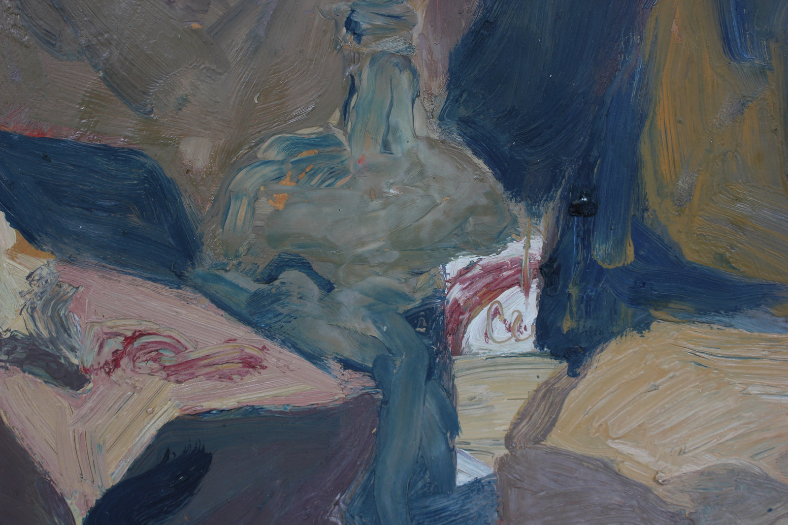 Muted Still Life in Oil Paint<br>Mid-Late 20th Century<br><br>#92534