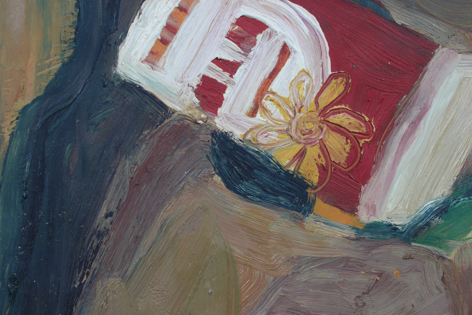 Muted Still Life in Oil Paint<br>Mid-Late 20th Century<br><br>#92534