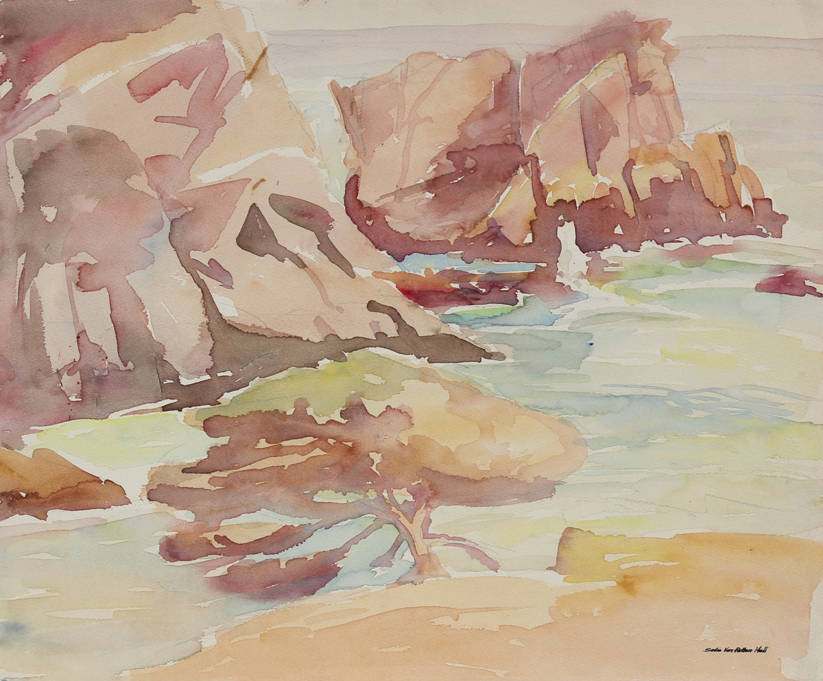 1960s California Coastal Watercolor&lt;br&gt;&lt;br&gt;#92595