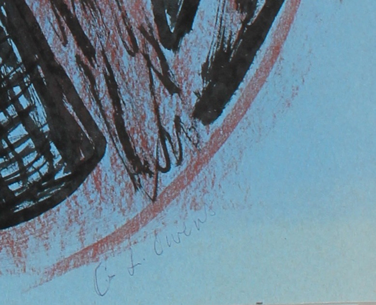 Cubist Deconstruction<br>Late 20th Century Ink & Charcoal<br><br>#93419