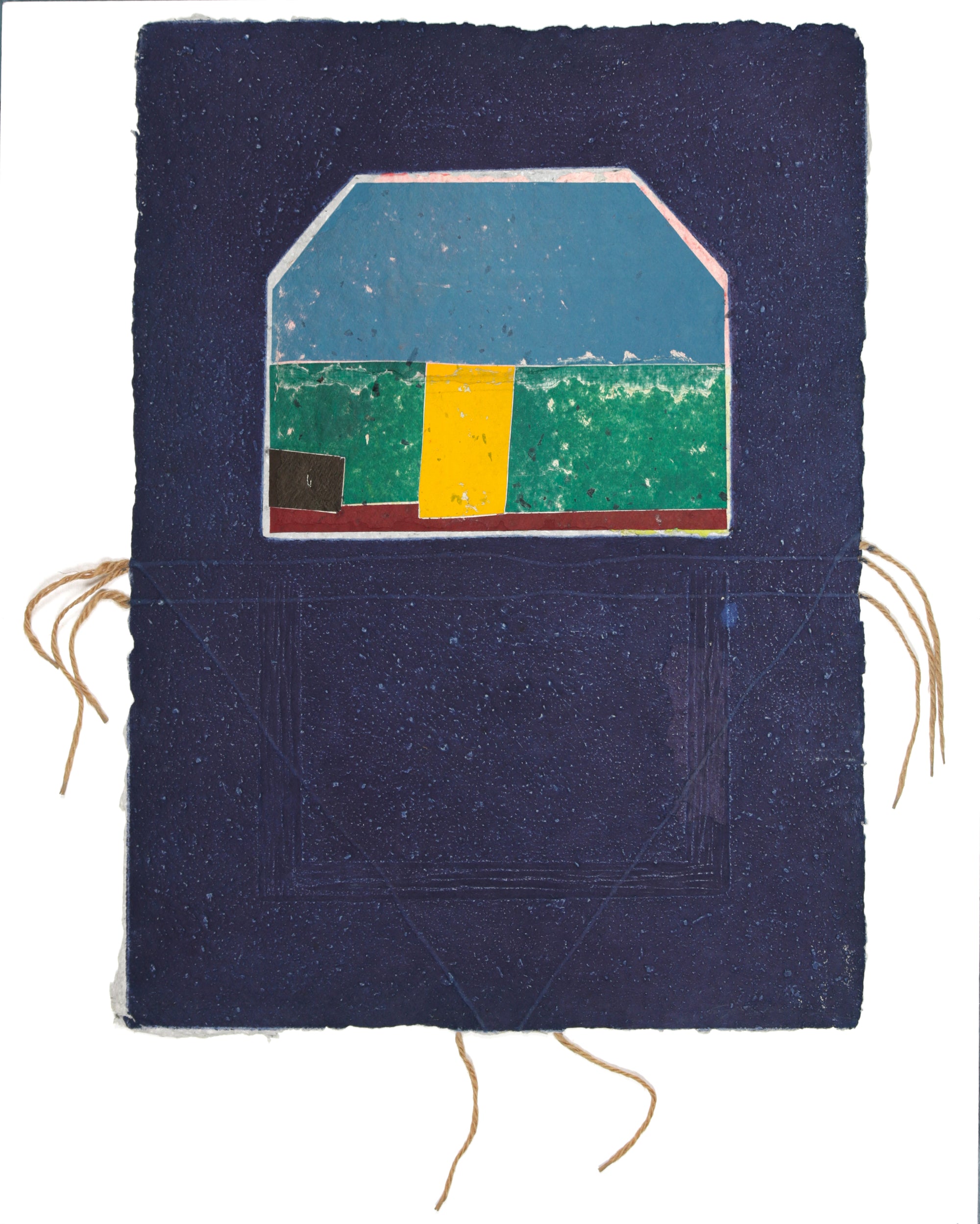 <i>House Grid</i> <br>1984 Collograph on Handmade Paper with String <br><br>#93460