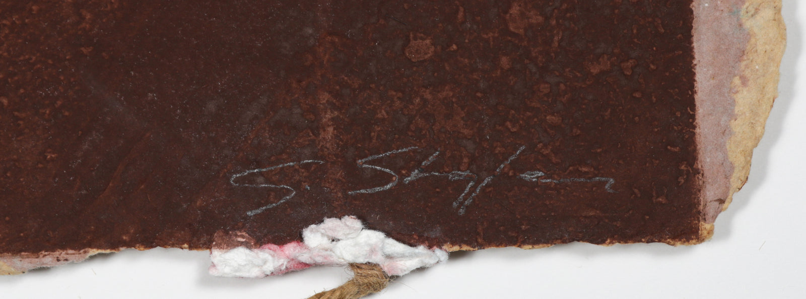 <i>#44</i> <br>1980s Collograph on Handmade Paper with String <br><br>#93462