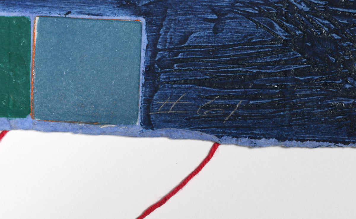 <i>#61</i> <br>1984-1988 Collograph on Handmade Paper with String <br><br>#93464