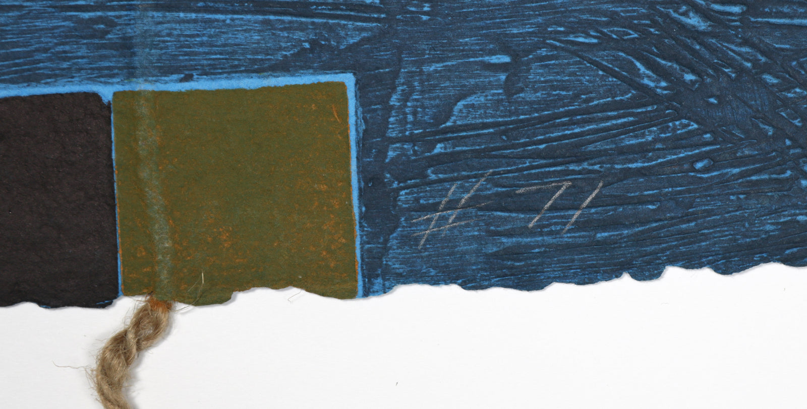 <i>#71</i> <br>1984-1988 Collograph on Handmade Paper with String <br><br>#93466