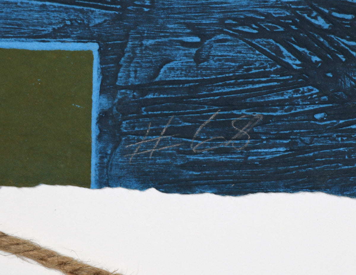 <i>#68</i> <br>1984-1988 Collograph on Handmade Paper with String <br><br>#93468