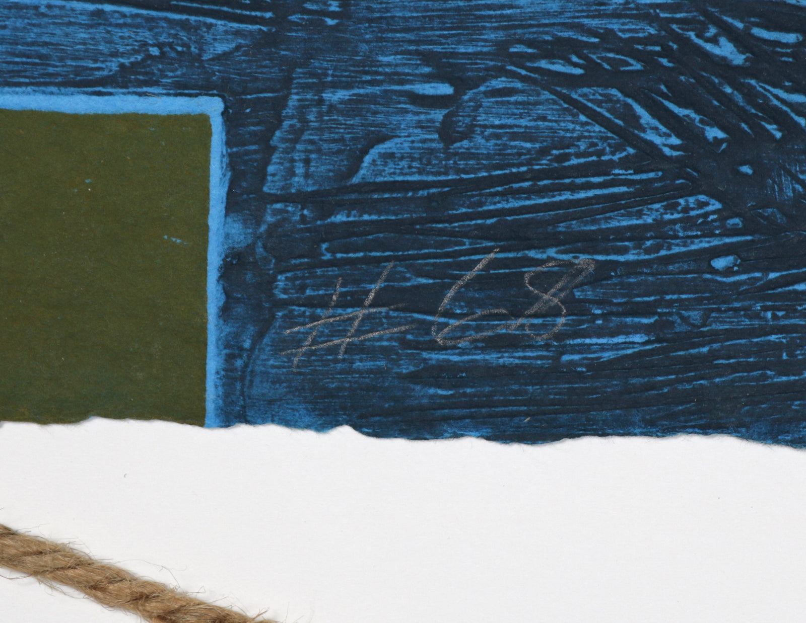 <i>#68</i> <br>1984-1988 Collograph on Handmade Paper with String <br><br>#93468