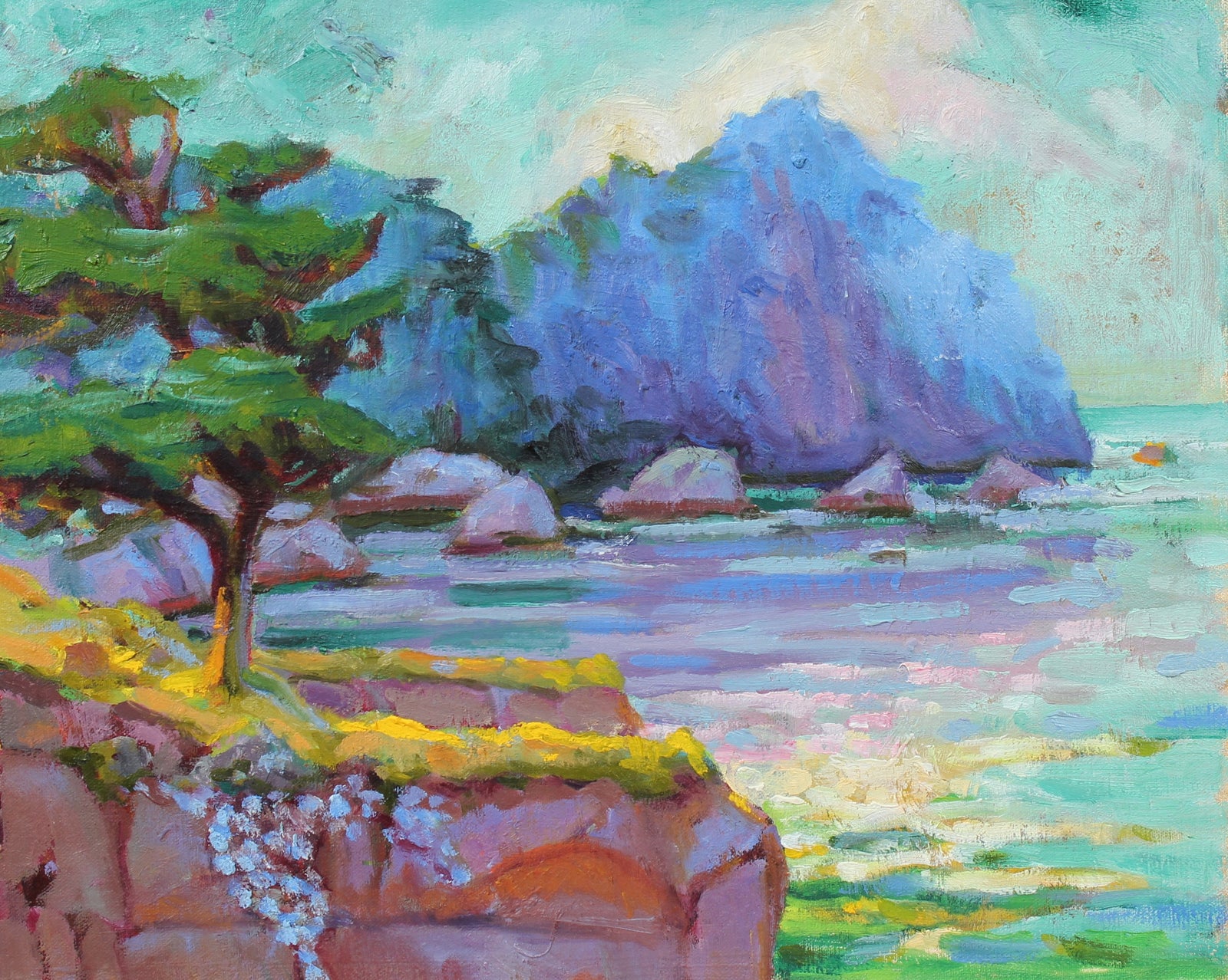 <I>Pt. Lobos in Purples </I> <br>Mid-Late 20th Century Oil<br><br>#93512