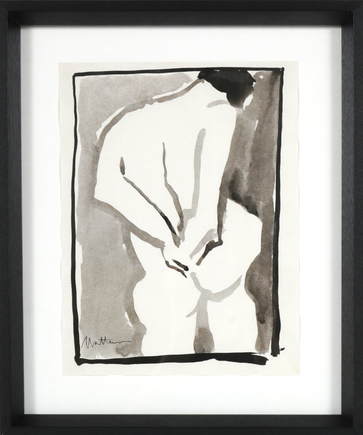Nude Figure Study &lt;br&gt;1995 Ink Wash &lt;br&gt;&lt;br&gt;#93742
