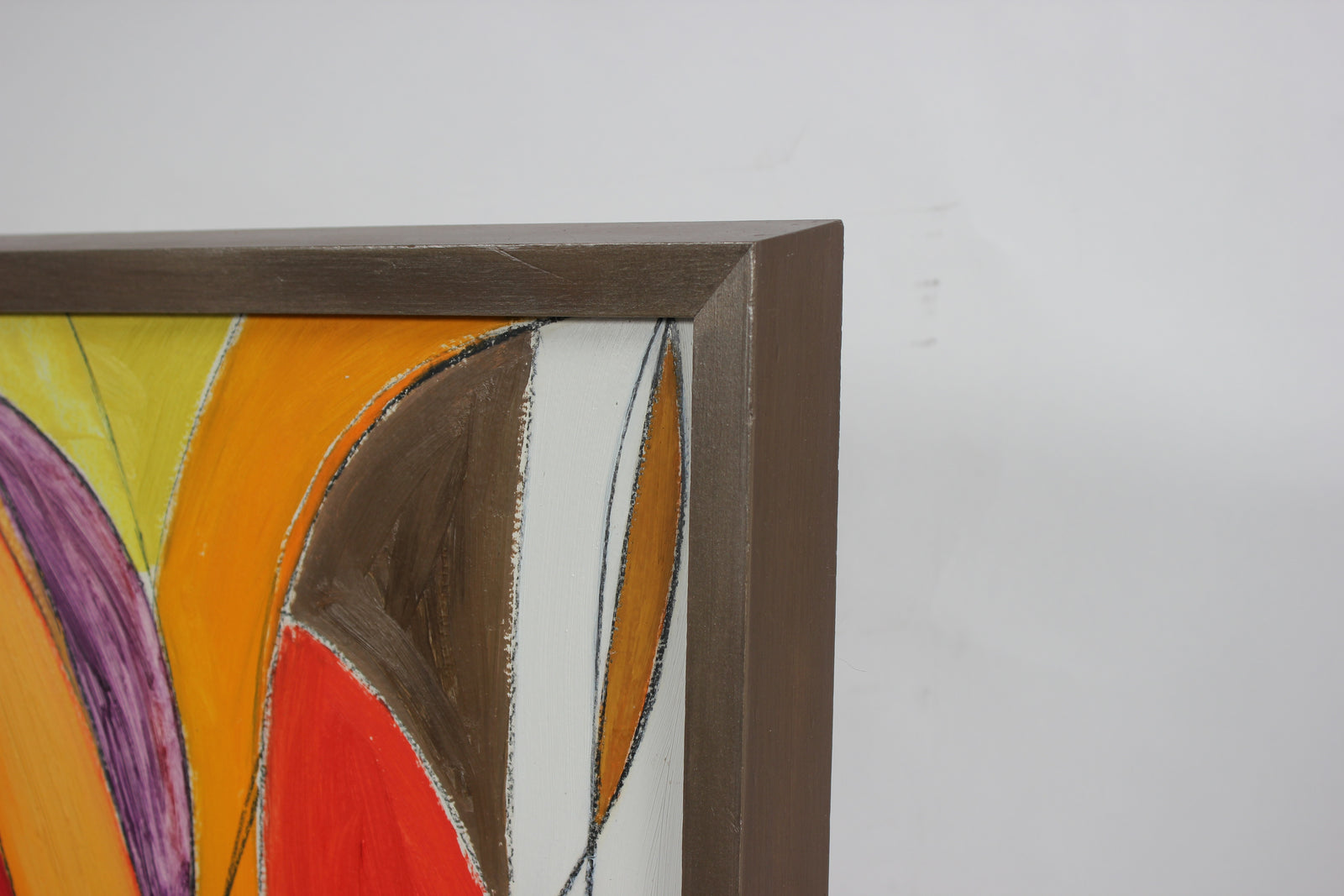 Vivid Mid Century Oil on Masonite Abstract<br><br>#93934