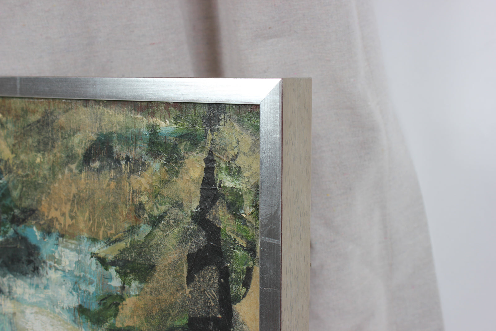 Abstracted Landscape<br>Mid Century Mixed Media & Collage<br><br>#94953