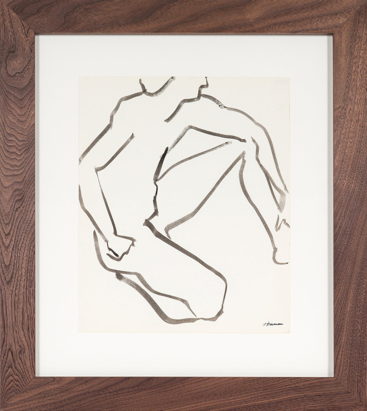 Modernist Figure Drawing &lt;br&gt;1976 Ink Wash &lt;br&gt;&lt;br&gt;#94988