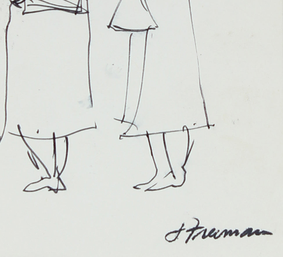 Women Waiting<br>1960-70s Ink on Paper<br><br>#94996