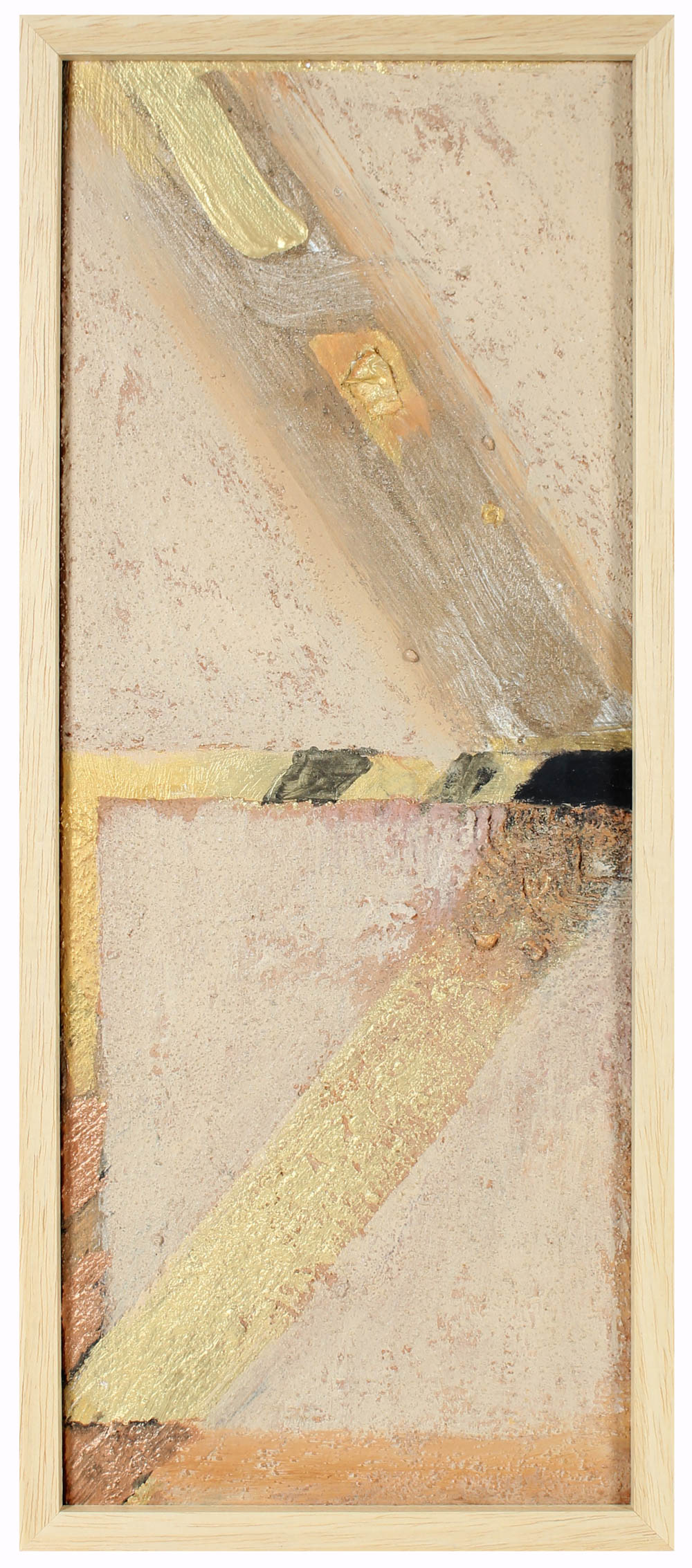 Mixed Media Abstract Sculpture<br>Sand, Cement & Paint on Wood<br><br>#95526