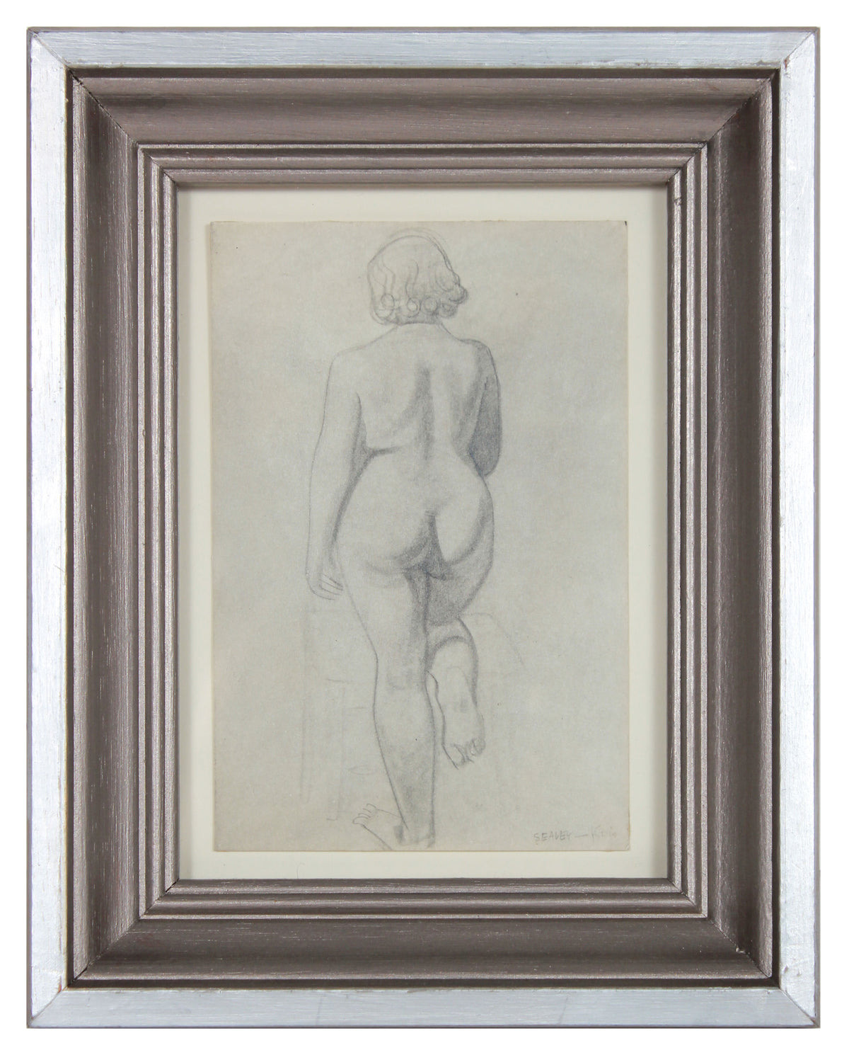 Meditation on a Female Nude from Behind &lt;br&gt;1920-30s Graphite &lt;br&gt;&lt;br&gt;#9581