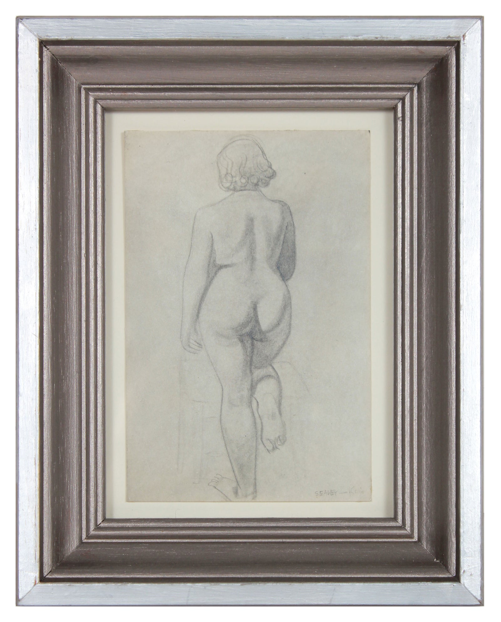 Meditation on a Female Nude from Behind <br>1920-30s Graphite <br><br>#9581