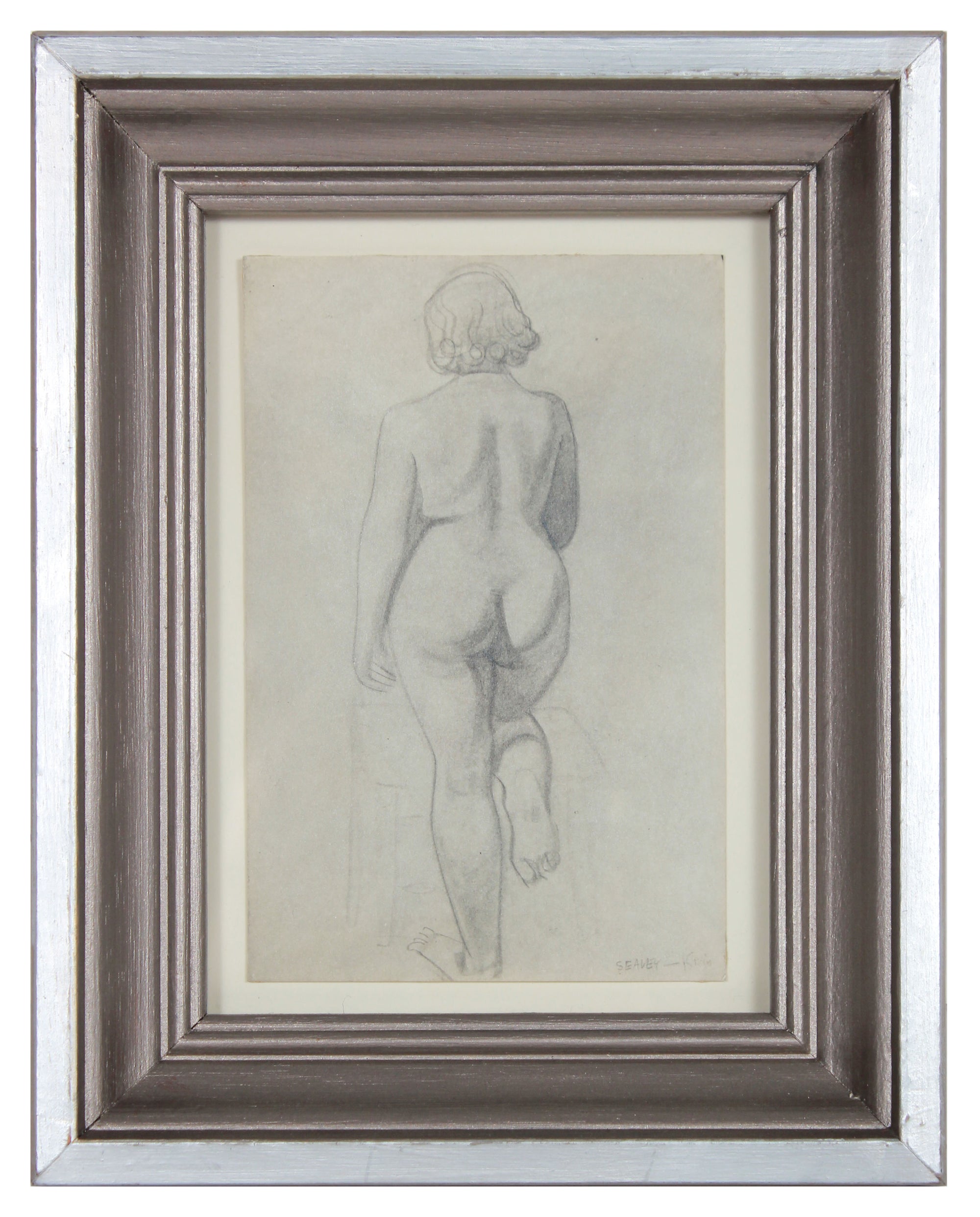 Meditation on a Female Nude from Behind <br>1920-30s Graphite <br><br>#9581