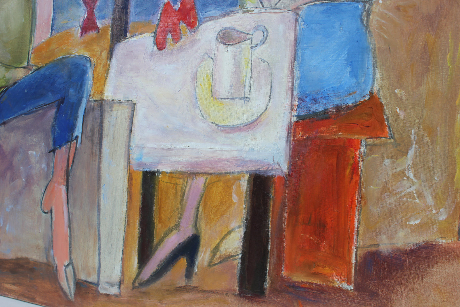 Modernist Family by the Sea<br>Late 20th Century Oil<br><br>#95906