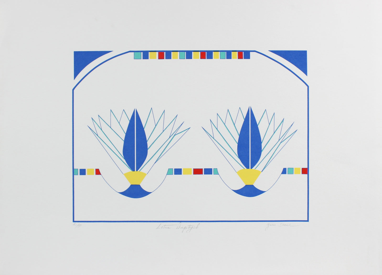 <i>Lotus Diptych</i><br>1970s Silkscreen<br><br>#96219